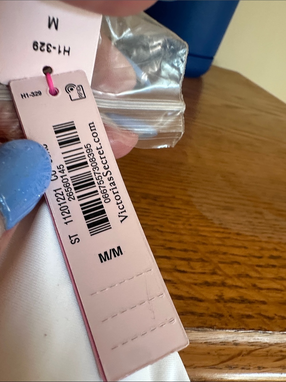 Victoria's Secret Light Pink and White Tag Detail